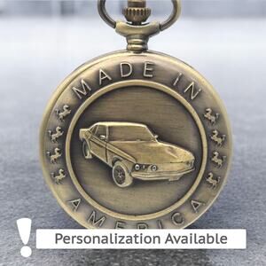 Muscle car pocket watch - mustang horsepower car enthusiast gift